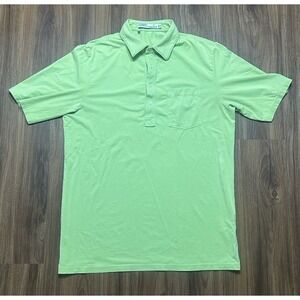 Criquet Polo Shirt Mens Green Short Sleeve Pima Cotton Blend Rumbleing Bald Sz M